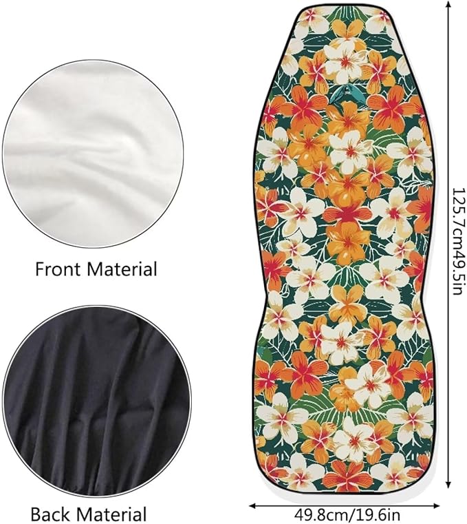 UNICEU Hawaiian Hibiscus Automotive Seat Covers 2Pcs Car