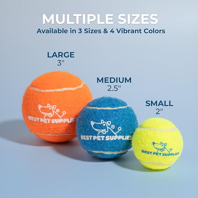 Best Pet Supplies Squeaky Tennis Toys for Dogs 8-Pack, Heavy-Duty