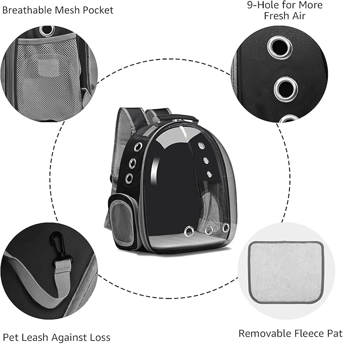 Henkelion Backpack Carrier/Bubble Carrying Bag for Small Medium Dogs Cats