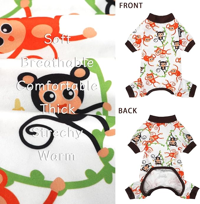 XPUDAC 4 Pack Dog Pajamas Soft Strechy Summer