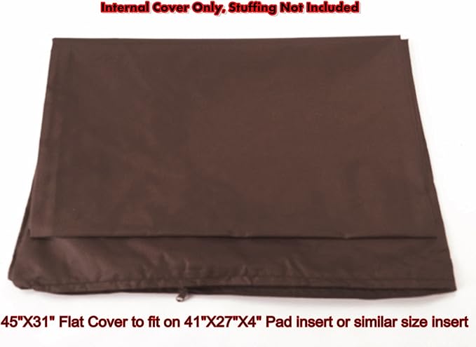 Dogbed4less 2 Pack Internal Duvet Case Waterproof Zipper Dog Bed Cover for Large 41"x27"X4" Memory Foam Pad Pet Bed 45"X31" FLAT