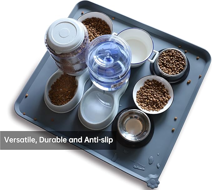 Hoki Found XX-Large Silicone Pet Food Mats Tray (28'' x 26'')