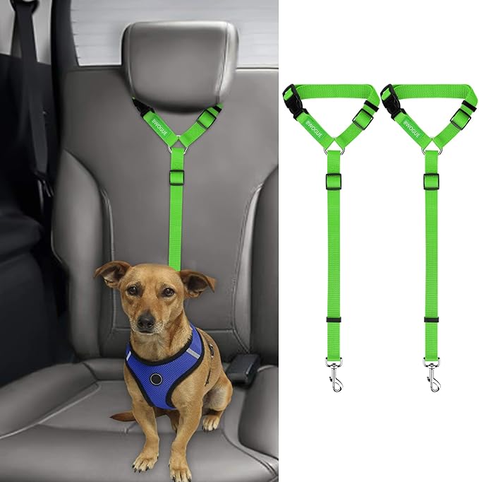BWOGUE 2 Packs Dog Cat Safety Seat Belt