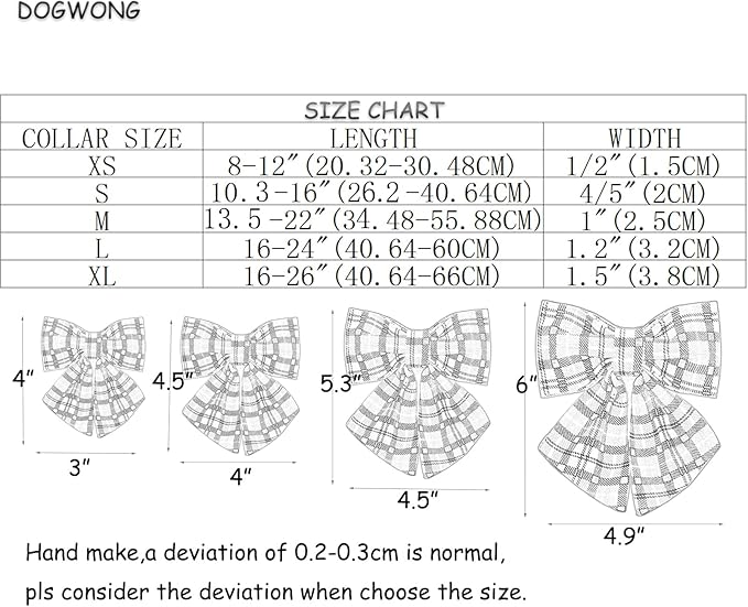 DOGWONG Fall Dog Collar with Bowtie