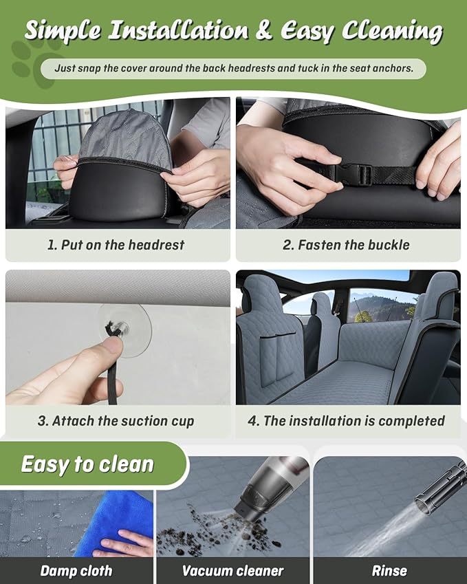 Tesla Model Y Dog Seat Cover for Back Seat 2024 2023 2022 2021 2020,Waterproof Scratch