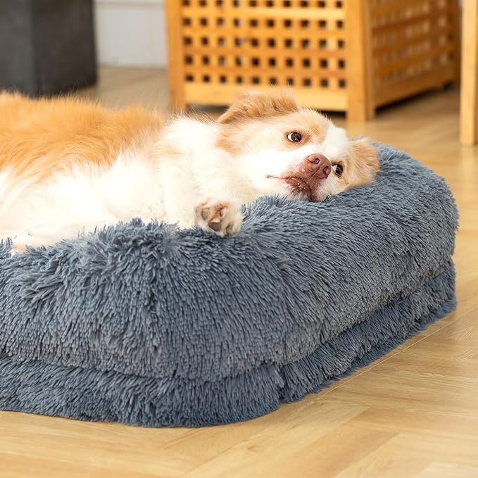 2 in 1 Calming Dog Beds for Large Dogs