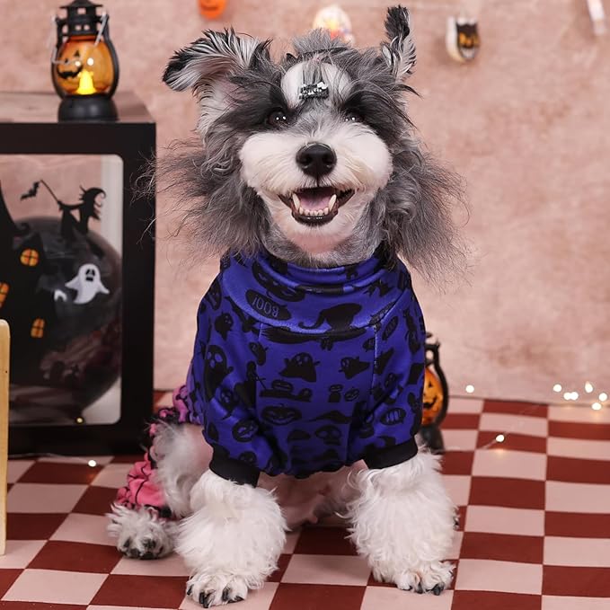 CuteBone Turtleneck Dog Pajamas Pet Clothes Thermal Dralon Onesie Cashmere High-Necked Puppy Pjs Coat GP05XS