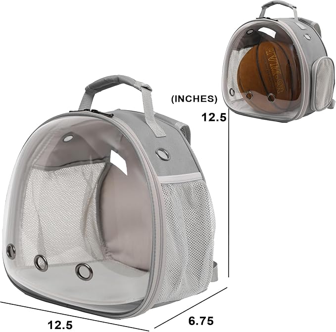 Leopard Gecko Travel Carrier,Bearded Dragon Travel Backpack with Harness and Leash Set,Space Capsule Clear Bubble Window Astronaut Reptile Carrier Backpack, Airline Approved