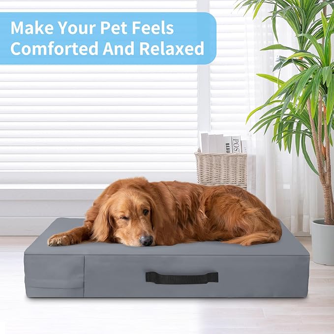 COSHNIBI Dog Bed Covers Replacement Washable 44Lx32Wx4H Dog Bed Replacement Covers with Zipper and Carry Handle