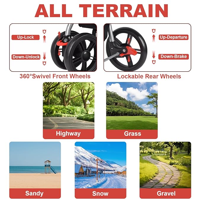 Petmolico Folding Dog Stroller Pet Stroller Waterproof Cats Travel Carrier Puppy Stroller with Cup Holder & Removable Liner