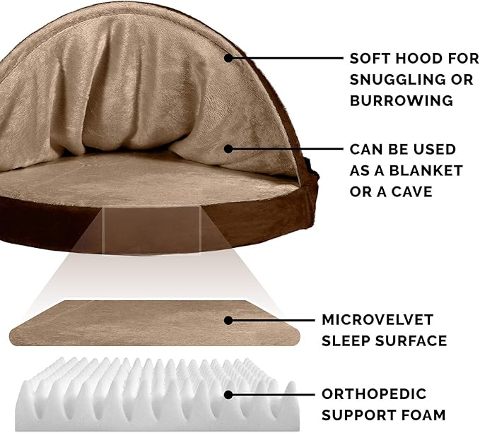 Furhaven 26" Round Orthopedic Dog Bed for Medium/Small Dogs w/ Removable Washable Cover 30 lbs 26-inch