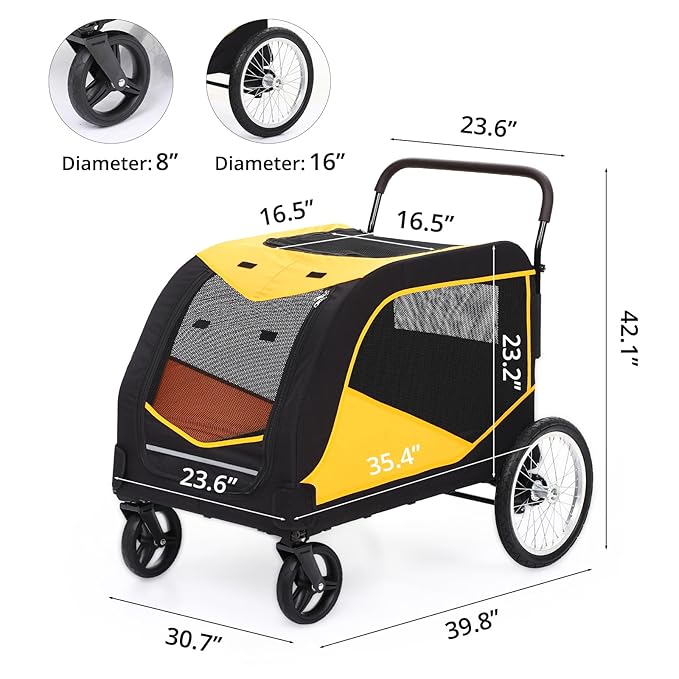 Dog Stroller for Large Dogs 16" Large 130 LBS
