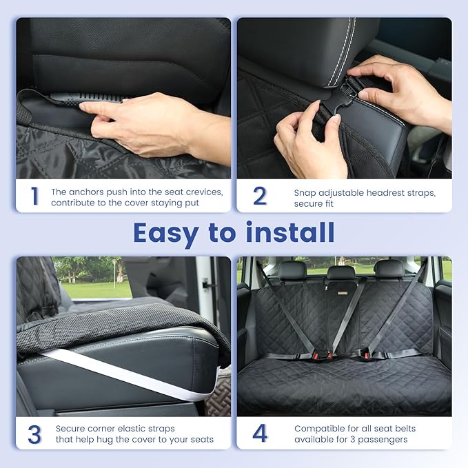 Back Seat Cover 60/40 Split Bench for Large SUVs 900D Waterproof