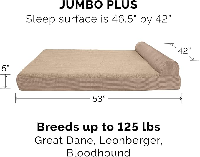 Furhaven Replacement Dog Bed Cover Fleece & Corduroy Chaise
