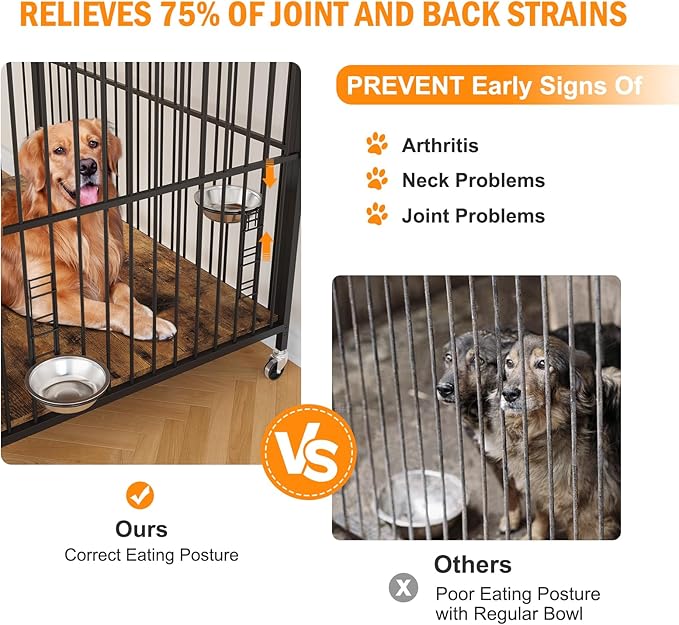 40’’ Dog Crate Furniture 360° Rotating Wheels(39.76''L x 22.5''W x 38.58''H)