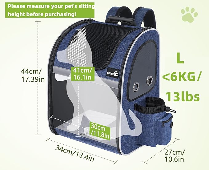 Pecute Pet Carrier Backpack 18 Lbs
