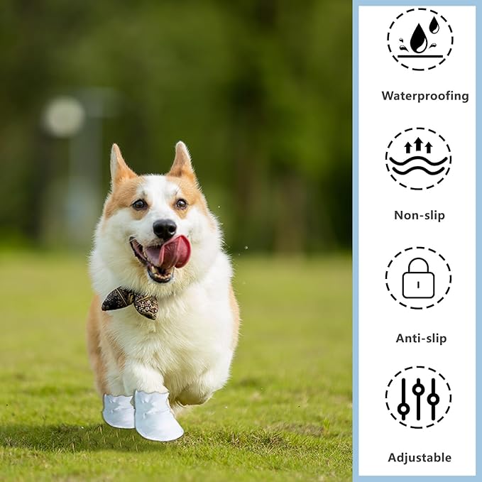 20pcs Disposable Dog Shoes for Medium Dogs, Dog Booties and Paw Protectors, Dog Disposable Foot Covers for Outdoor (M)