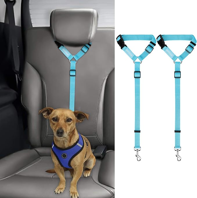 BWOGUE 2 Packs Dog Cat Safety Seat Belt