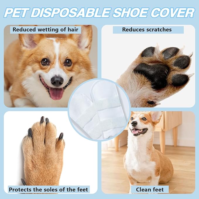 20pcs Disposable Dog Shoes for Medium Dogs, Dog Booties and Paw Protectors, Dog Disposable Foot Covers for Outdoor (M)