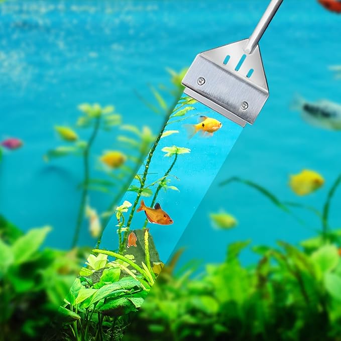 Kirecoo Algae Scraper for Glass Aquariums 25.6" Fish 10 Blades,