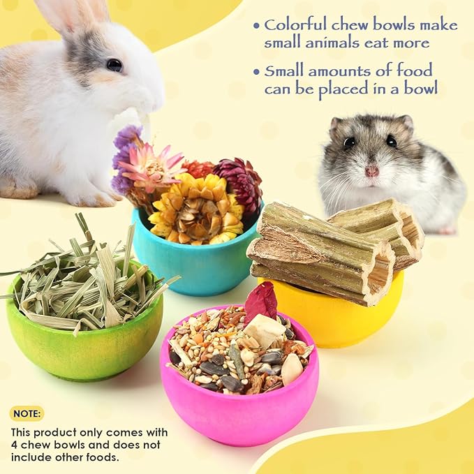 Abizoo Hamster Chew Bowl 4 Pcs
