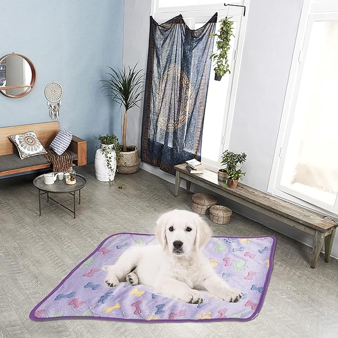 1 Pack 3 Puppy Blankets Super Soft Warm Sleep Mat Bone Print Cute Blanket Fluffy Premium Fleece Pet Blanket Flannel Throw Dog Blankets for Small Dogs Puppy Cat Large(40"x30")