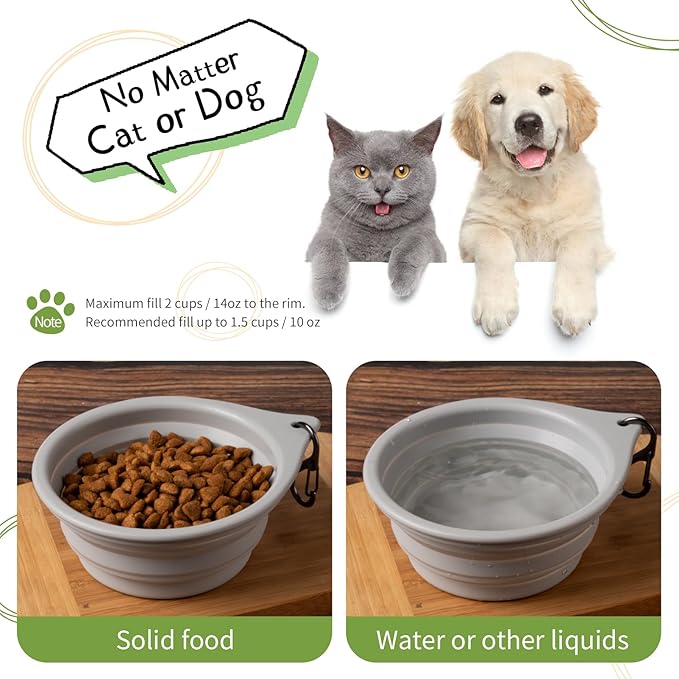 Dog Bowl Pet Travel Collapsible Bowls 2 Pack