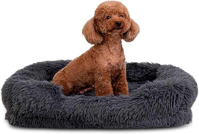 Medium Dog Bed Cat Bed Fluffy Plush Dog Crate Beds for Medium Dogs Anti-Slip Pet Bed Dog Crate Pad Sleeping Mat Machine Washable (Medium