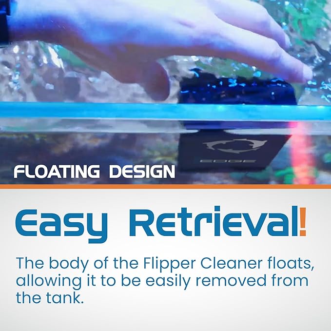 Flipper EDGE 2-in-1 Scrubber Scraper Floating Magnetic Fish Tank Aquarium Cleaner with DUAL BLADES