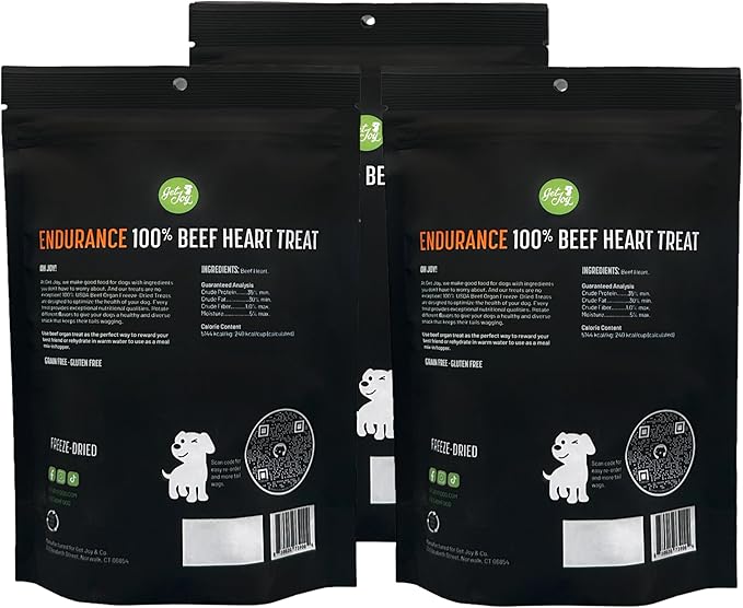Get Joy Freeze Dried Superfood 100% Beef Heart Dog Treats 4 Ounce 3), Single