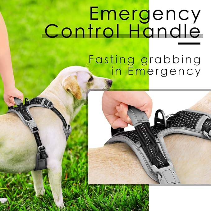 ThinkPet No Pull Harness Breathable Sport Harness with Handle-Dog Harnesses Reflective Adjustable for Medium Large Dogs