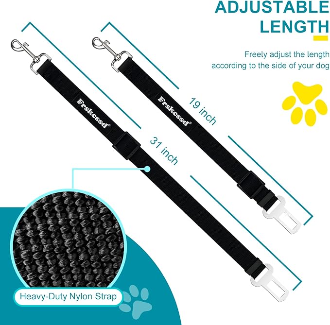 2 PCS Dog Seat Belt for Car Frskcssd