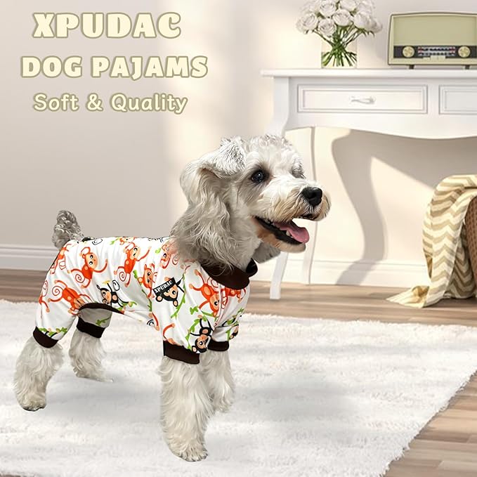 XPUDAC 4 Pack Dog Pajamas Soft Strechy Summer
