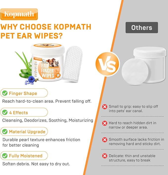 Dog Ear Wipes 50 Count,