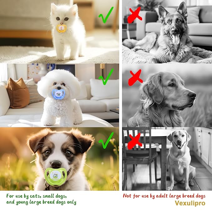 Vexulipro Dog Pacifiers for Small Dogs 3 PCS