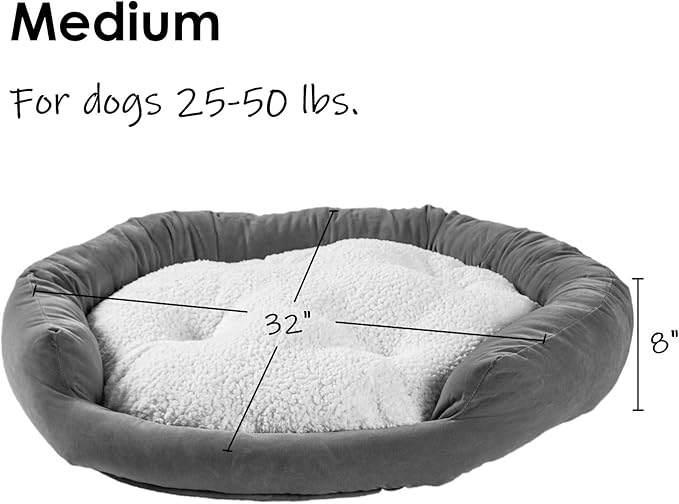 Maddie Donut Dog Bed with Removable Center Pillow (32" x 32")
