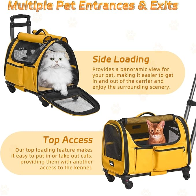 Cat Carrier with Wheels 20 lbs,