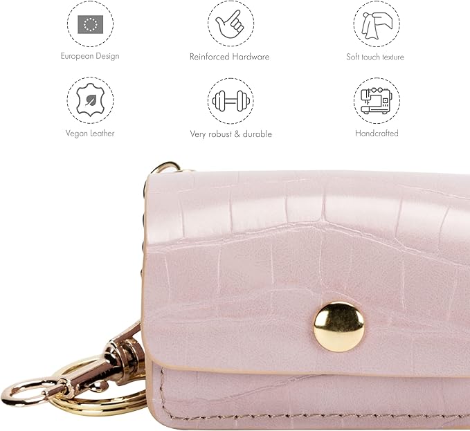 Leather Poop Bag Holder- Versatile Vegan Leather Waste Bag Holder for Dog Poop