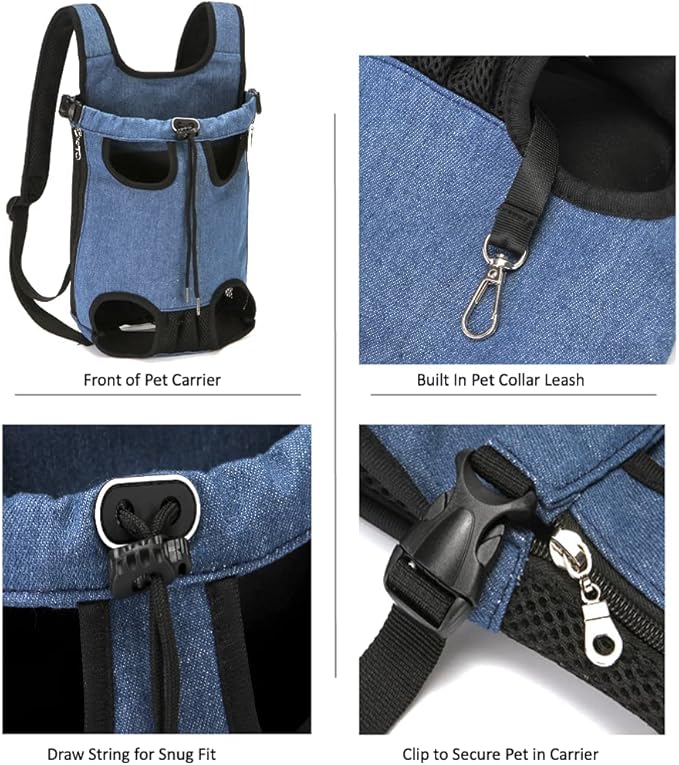Pet Carrier Backpack Front Facing for Pet Dogs or Pet Cats (Large