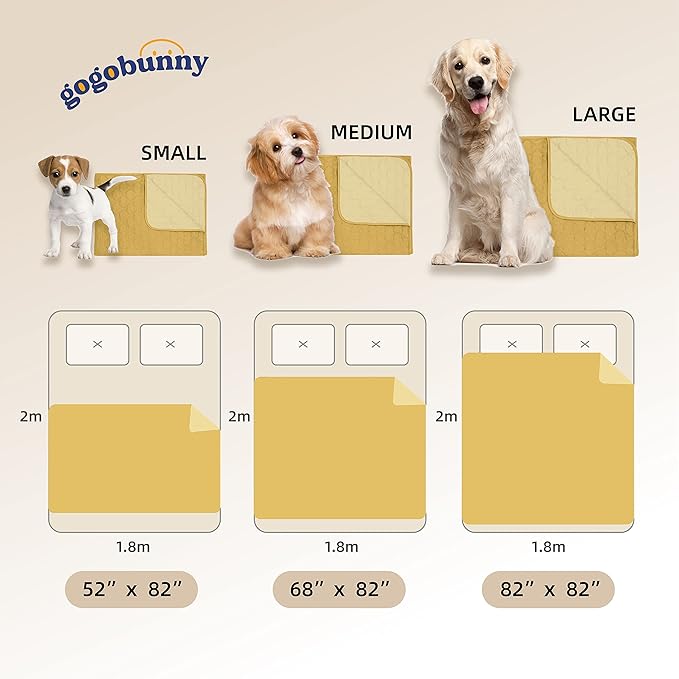 gogobunny 100% Double-Sided Waterproof Dog Bed Cover Pet Blanket Sofa Couch Furniture Protector for Puppy Large Dog Cat (82x102 Inch 1), Dark