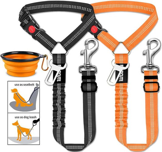 3 Piece Set Dog Seat Belt Retractable Dog