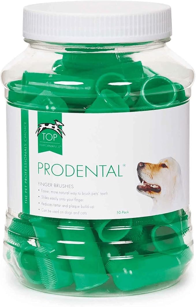 Top Performance ProDental Finger Brushes — Convenient Toothbrushes for Cleaning Pets' Teeth 50-Pack