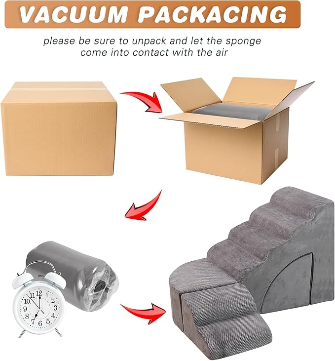 30” Dog Stairs for High Beds 6 Tier