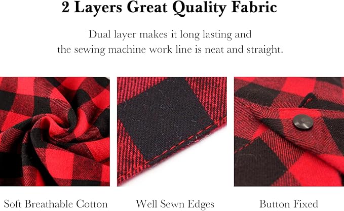 Birthday Plaid Dog Bandana with Button