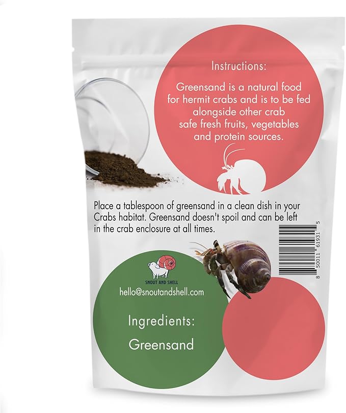 Snout and Shell Organic Pet Hermit Crab Greensand