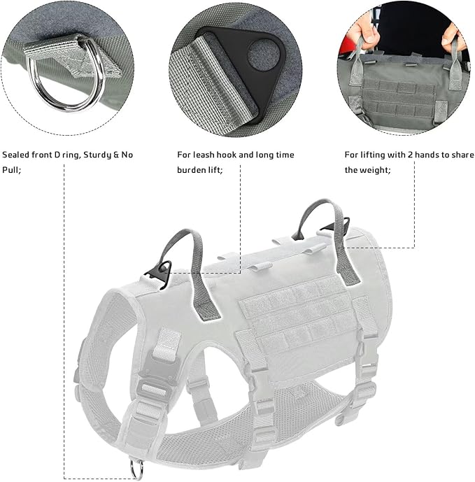 Forestpaw Tactical Dog Harness for Large Dogs
