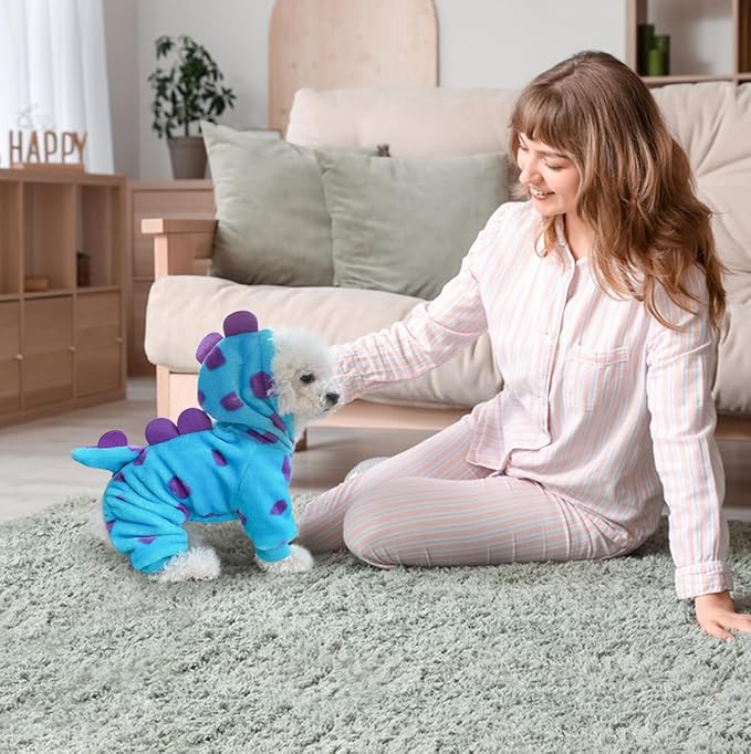 Idepet Halloween Dog Costume Dinosaur Clothes for Small Dogs