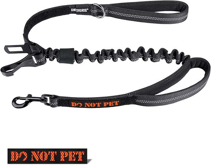 OneTigris Dog Seat Belt 3-in-1 Bungee Dog Leash for Dogs