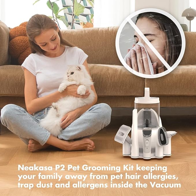 Neakasa by neabot P2 Pro Dog Grooming Kit 99% Hair, 5 Proven 2L Large-Capacity