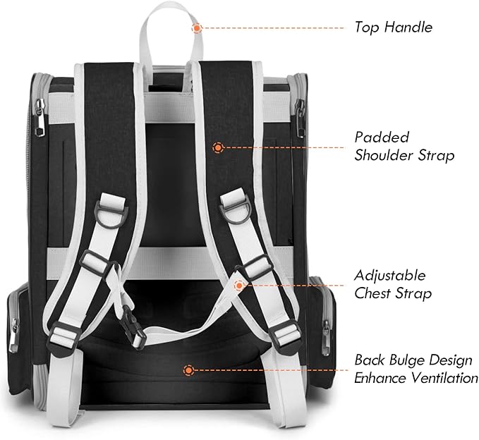 Cat Backpacks for Carrying Cats 15lb (Black)